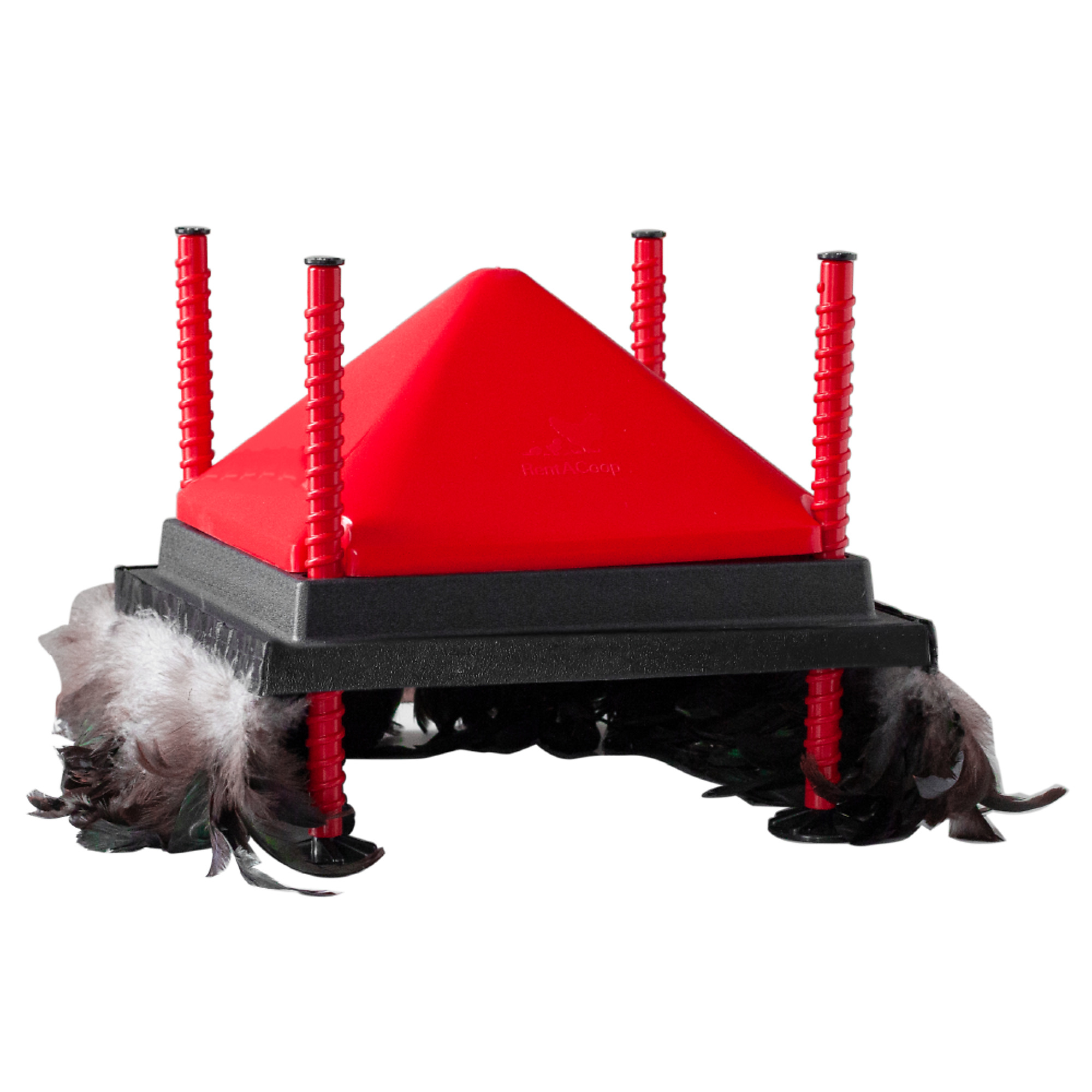 RentACoop, Chick Heating Plate with Hard Cone and Feather Skirt - 12in.x12in. for up to 20 chicks, Energy Efficient, Safer Than Heat Lamps, Model# H9-AOZO-IO3J
